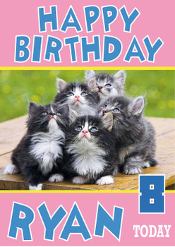Group Of Cute Kittens Birthday Card