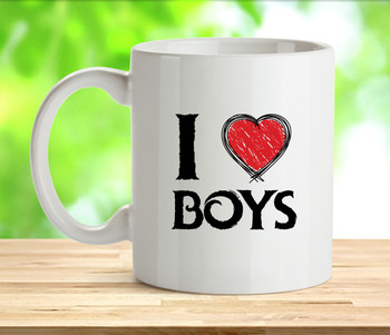 I Love Boys Rude Adult Mug