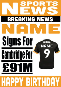 Signed For Cambridge Personalised Card