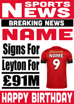 Signed For Leyton Orient Personalised Card