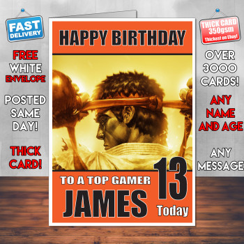 Street Fighter 2 Bm1 Personalised Birthday Card