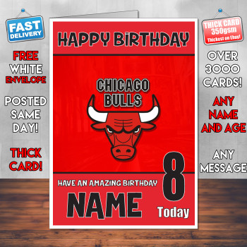 Chicago Bulls Bm2 Personalised Birthday Card