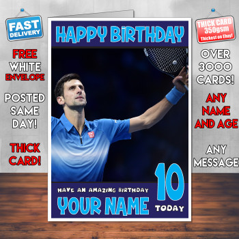 Novak Djokovic Bm2 Personalised Birthday Card