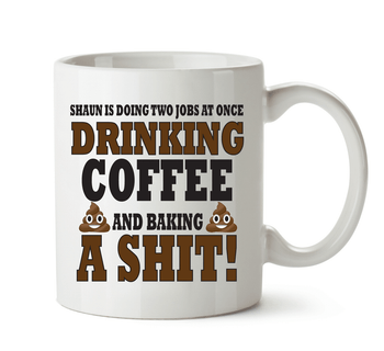 Drinking Coffee Emoji Shit Mug! Personalised Printed Mug