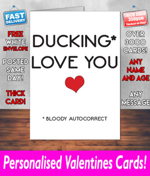 Ducking Love You Autocorrect Valentines Day Card