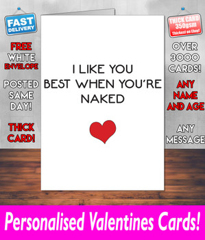 I Like Best Naked Valentines Day Card