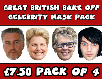 Great British Bake Off Celebrity Face Mask Pack All 4 Judges