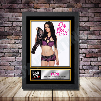 Personalised Signed Wrestling Celebrity Autograph print - Paige Framed or Print Only