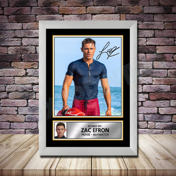 Personalised Signed Movie Autograph print - Zac Efron -A4 A3 A2 A1 - Framed or Print Only