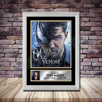 Personalised Signed Movie Autograph print - Tom Hardy Venom -A4 A3 A2 A1 - Framed or Print Only