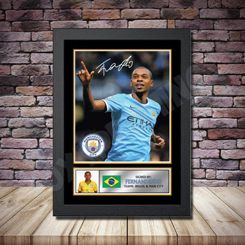 Personalised Signed Football Autograph print - Fernandinho -A4 A3 A2 A1 - Framed or Print Only