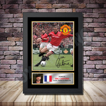 Personalised Signed Football Autograph print - Eric Cantona Framed or Print Only