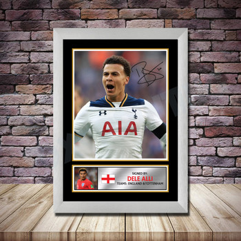 Personalised Signed Football Autograph print - Dele Alli -A4 A3 A2 A1 - Framed or Print Only