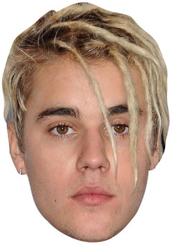 JUSTIN BIEBER DREADS 1 JB - Music Star Fancy Dress Cardboard Celebrity Face Mask