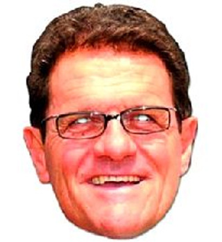 FABIO CAPELLO FACE MASK JB - Footballer Fancy Dress Cardboard Celebrity Face Mask