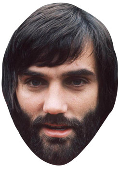 GEORGE BEST BEARD JB - Footballer Fancy Dress Cardboard Celebrity Face Mask