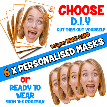 6 x PERSONALISED CUSTOM Hen Party Masks PHOTO DIY OR CUT PARTY FACE MASKS - Stag & Hen Party Facemasks 6 x PERSONALISED CUSTOM Hen Party Masks PHOTO DIY OR CUT PARTY FACE MASKS - Stag & Hen Party Facemasks