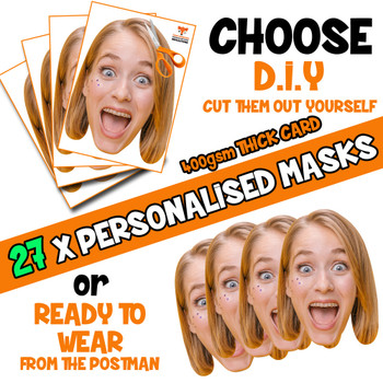 27 x PERSONALISED CUSTOM Hen Party Masks PHOTO DIY OR CUT PARTY FACE MASKS - Stag & Hen Party Facemasks 27 x PERSONALISED CUSTOM Hen Party Masks PHOTO DIY OR CUT PARTY FACE MASKS - Stag & Hen Party Facemasks