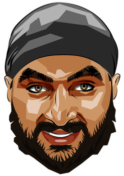 Monty Panesar Cartoon Face Mask