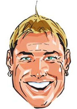 Shane Warne Cartoon Face Mask