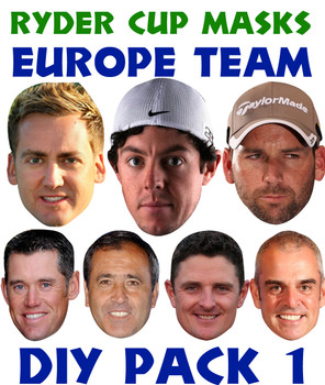 Ryder Cup Team Celebrity Face Masks Pack 1