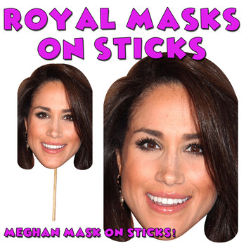 Meghan Markle on a STICKRoyal Celebrity Face Mask