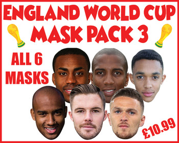 England Mask Pack 3 Football World Cup 2018 Face Mask Pack