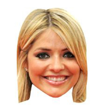 HOLLY WILLOUGHBY JB - TV Star Fancy Dress Cardboard celebrity face mask Fancy Dress Face Mask 2021