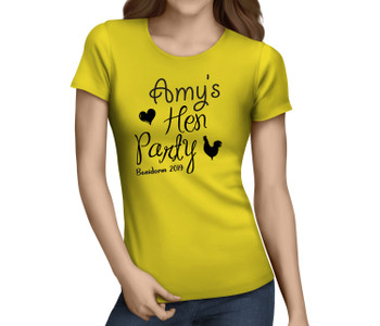 Hen Loveheart Black Custom Hen T-Shirt - Any Name - Party Tee