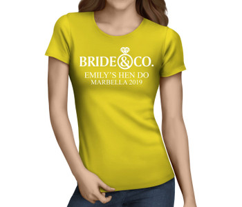 Bride And Co White Custom Hen T-Shirt - Any Name - Party Tee