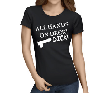 All Hands On Dick White Custom Hen T-Shirt - Any Name - Party Tee