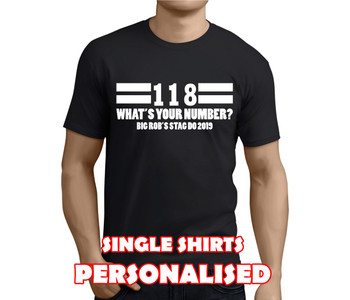 118 White Custom Stag T-Shirt - Any Name - Party Tee 118 White Custom Stag T-Shirt - Any Name - Party Tee