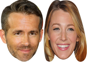 Blake Lively and Ryan Reynolds - Celebrity Couples Fancy Dress Face Mask Pack