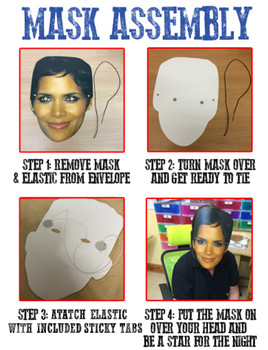 Denzel and Pauletta Washington - Celebrity Couples Fancy Dress Face Mask Pack