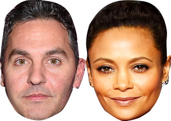 Thandie Newton and Ol Parker - Celebrity Couples Fancy Dress Face Mask Pack
