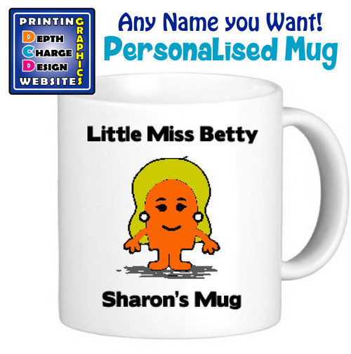 Miss Betty - Personalised Men Or Miss Mugs - Perfect Goft Xmas Secret Santa - Any Name
