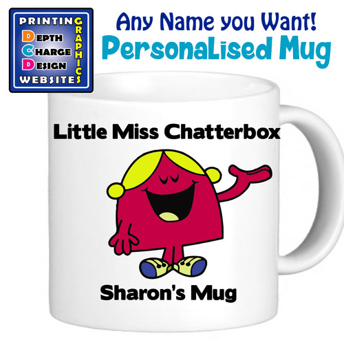 Miss Chaterbox 2 - Personalised Men Or Miss Mugs - Perfect Goft Xmas Secret Santa - Any Name
