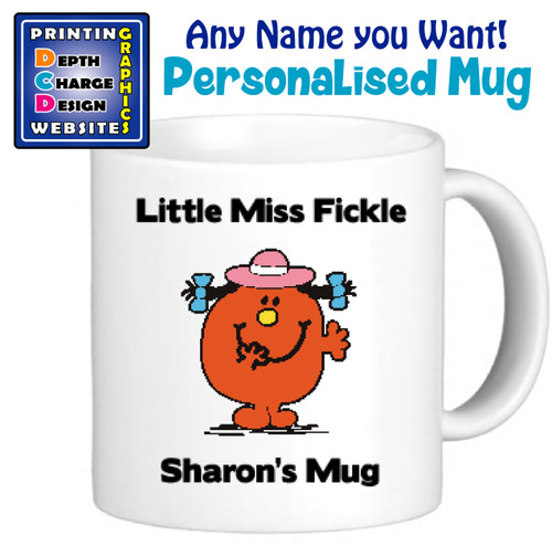 Miss Fickle - Personalised Men or Miss Mugs - Perfect Goft Xmas Secret Santa - ANY NAME