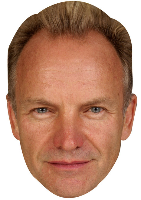 Sting Jb - Music Star Fancy Dress Cardboard Celebrity Face Mask