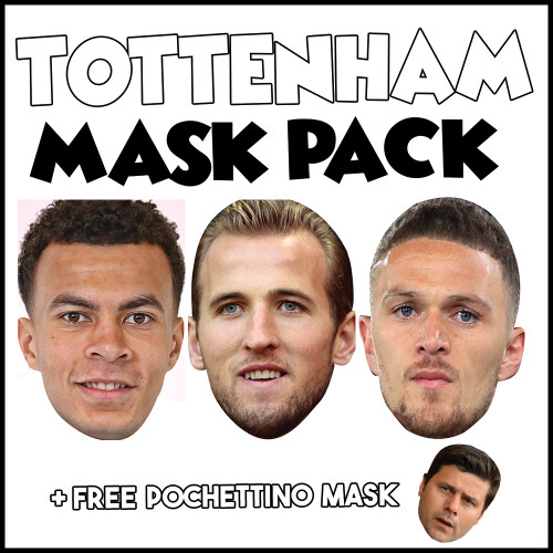 Tottenham Champions League Mask Pack 1 HARRY KANE, DELE ALI, KIERAN TRIPPIER, AND FREE POCHETINO