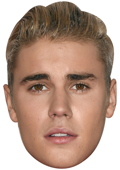 Justin Bieber Jb - Music Star Fancy Dress Cardboard Celebrity Face Mask - Fancy Dress Party Mask 2026