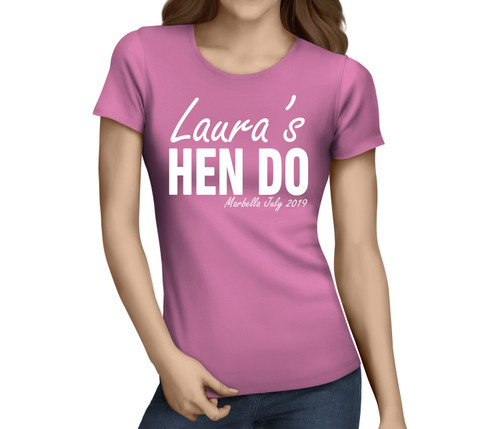 Standard Hen Swirl White Hen T-Shirt - Any Name - Party Tee