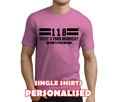 118 Custom Stag T-Shirt - Any Name - Party Tee