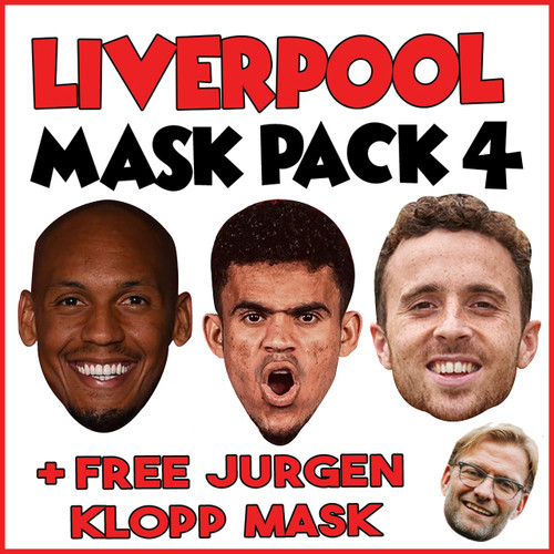 Liverpool Champions League Mask Pack 4 FABINHO, LUIS DIAZ, DIOGO JOTA, KLOPP