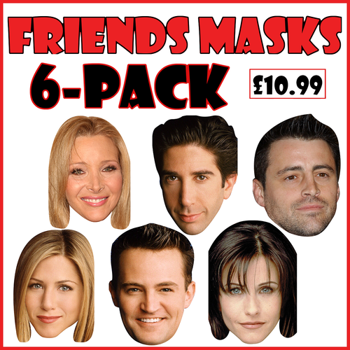 Friends 6-Pack Celebrity Fancy Dress Cardboard face mask pack