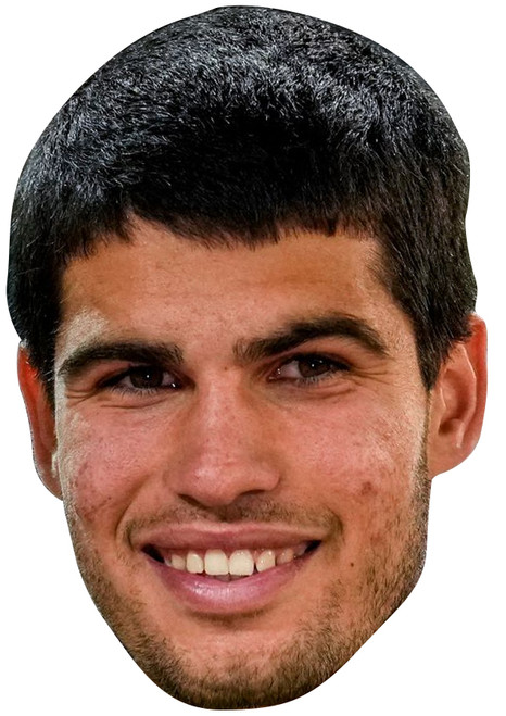 Carlos Alcaraz - Tennis Fancy Dress Cardboard Celebrity Face Mask