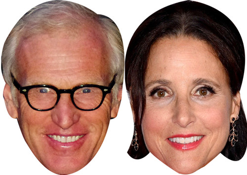 Julia Louis-Dreyfus And Brad Hall - Celebrity Couples Fancy Dress Face Mask Pack
