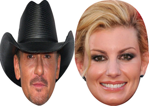 Tim Mcgraw And Faith Hill - Celebrity Couples Fancy Dress Face Mask Pack