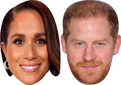 Meghan Markle And Prince Harry - Celebrity Couples Fancy Dress Face Mask Pack