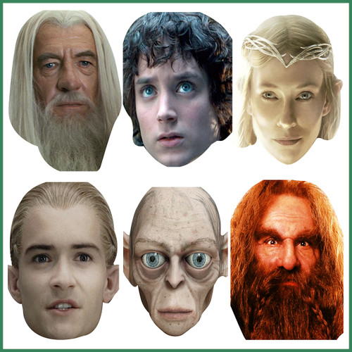 Lotr Mask Pack Fancy Dress Cardboard Celebrity Face Mask